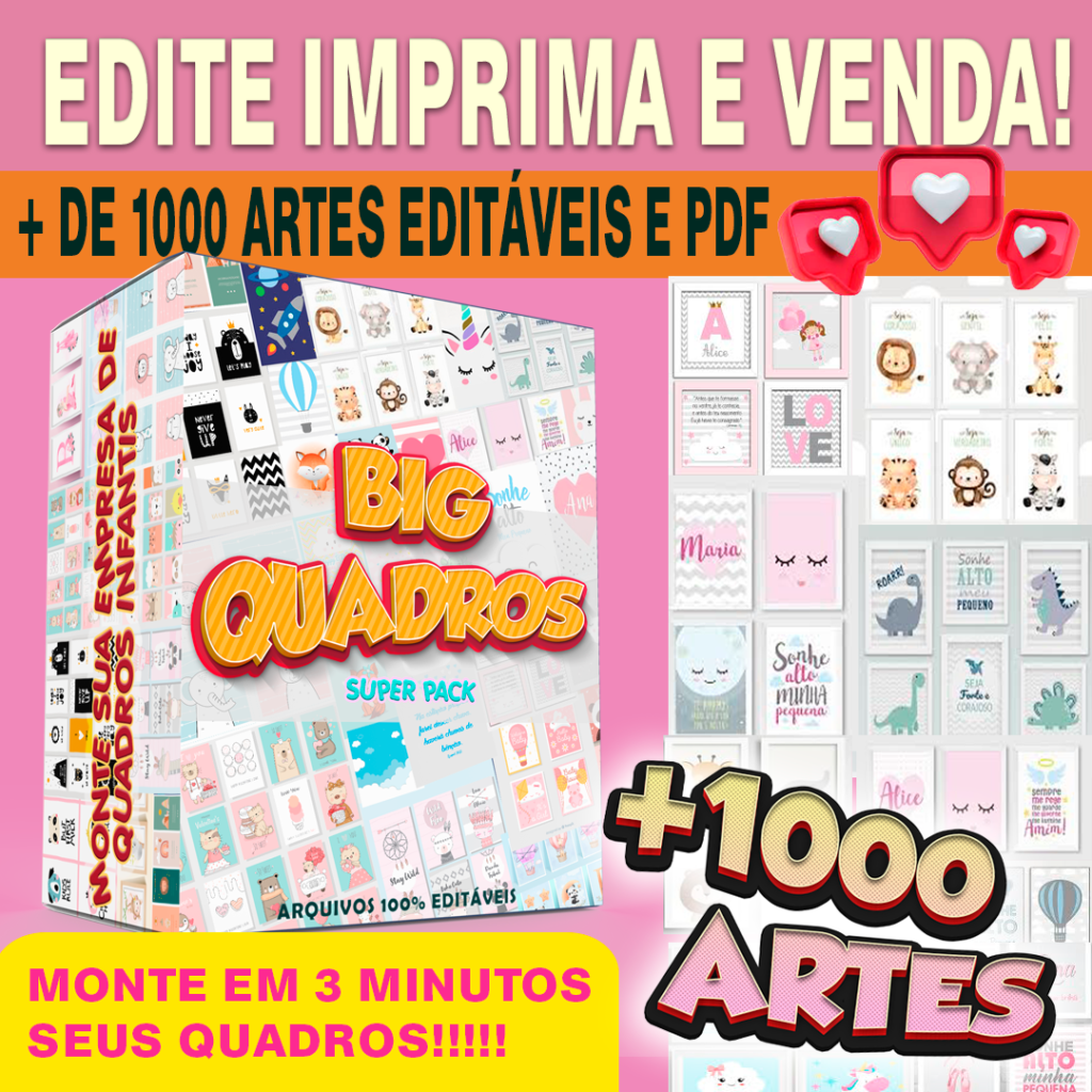 Super Pack - BIG Quadros infantis 100% Editáveis