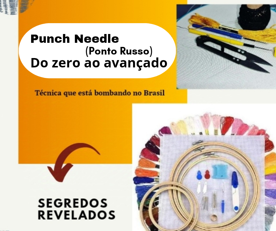 Punch Needle/Bordado Russo! Aprenda do Zero ao avançado.